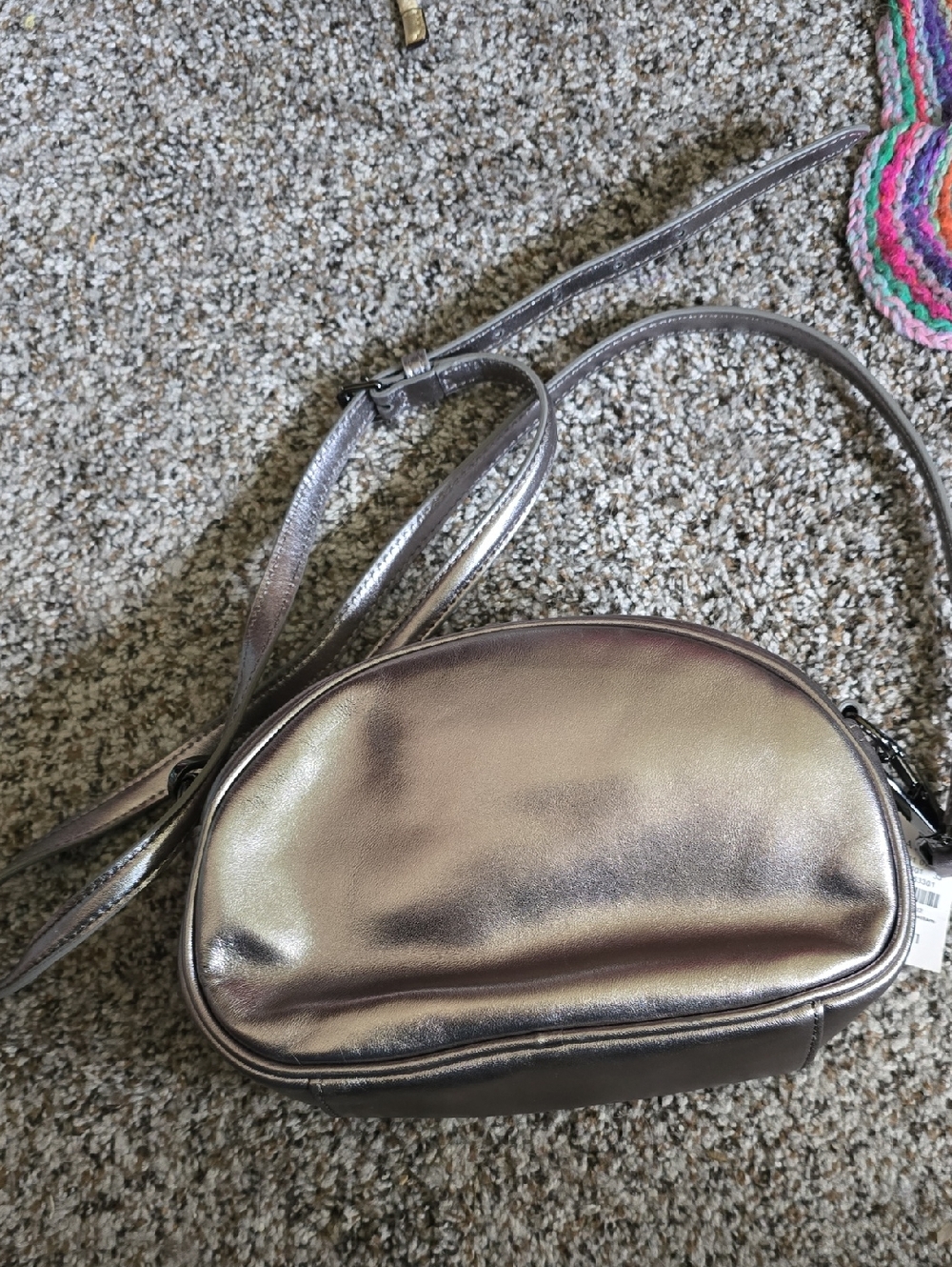 Talbots Metallic Silver Crossbody Pouch